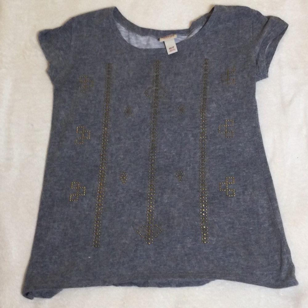 Charcoal Grey Tee with Copper Bling